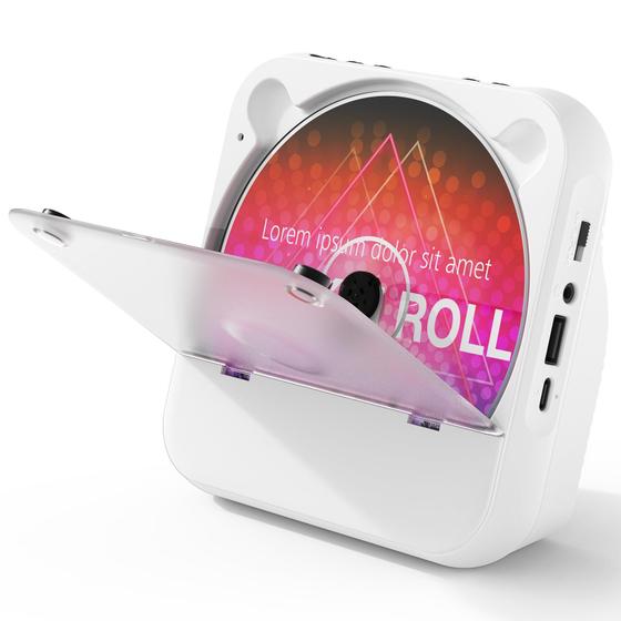 Imagem de Leitor de CD Portátil Lehwey Small com Bluetooth 5.1 e Rádio FM