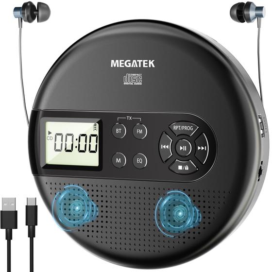 Imagem de Leitor de CD Portátil MEGATEK CP27BR com Alto-Falantes Estéreo Duplos