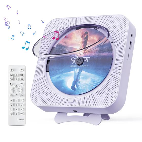 Imagem de Leitor de CD Portátil MICOCIOUS com Bluetooth e Rádio FM