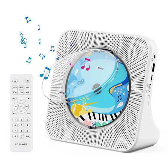 Imagem de Leitor de CD Qoosea com Bluetooth para Desktop - Alto-Falantes Embutidos