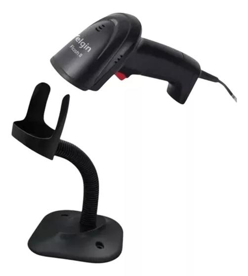 Imagem de Leitor de Código de Barra Boletos Fixo 1D Elgin Flash II + Suporte USB