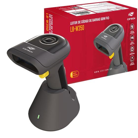 Imagem de Leitor de Código de Barras 1D/2D Sem Fio + Bluetooth LB-W350BK C3Tech