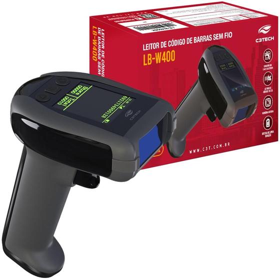 Imagem de Leitor de Código de Barras 1D/2D Sem Fio + Bluetooth LB-W400BK C3Tech