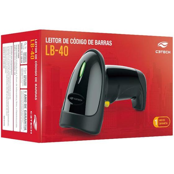 Imagem de Leitor de Codigo de Barras 1D USB LB-40BK C3 TECH