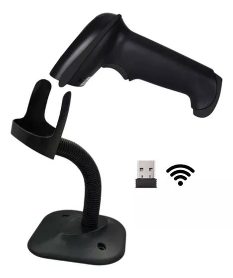 Imagem de Leitor de código de Barras Boletos e Qr Code Pix 1D e 2D Sem Fio LW300 + Suporte Nonus
