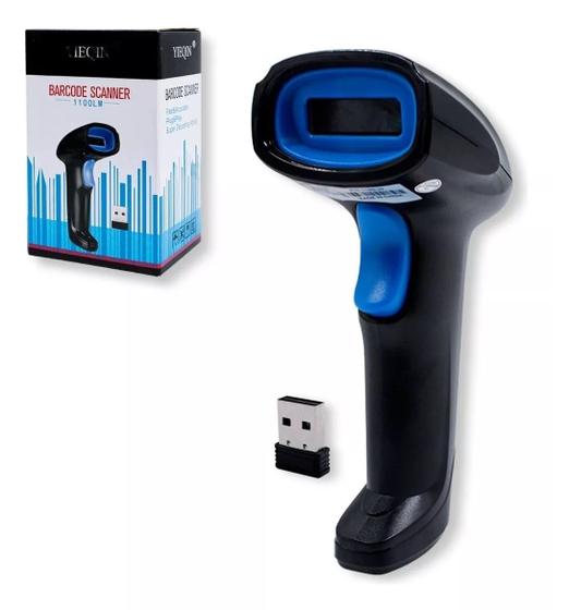 Imagem de Leitor De Código De Barras Sem Fio Usb Preto Ean Pdv Wireles