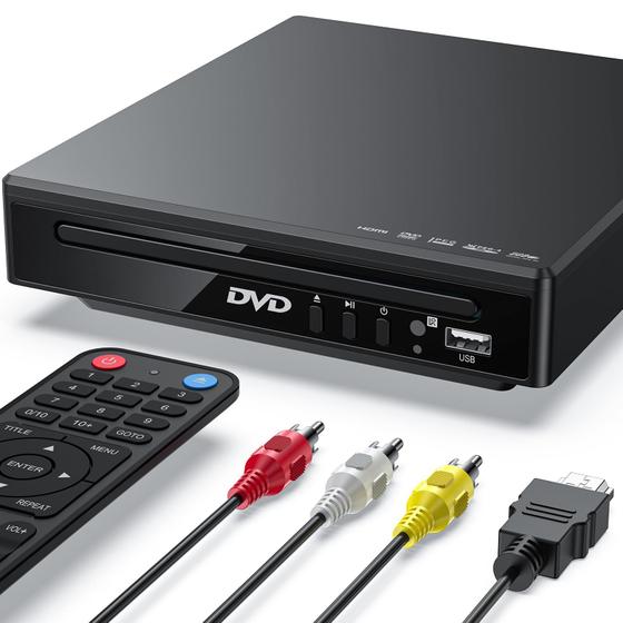 Imagem de Leitor de DVD ELECTCOM PRO Mini para TV com HDMI para RV/trailer