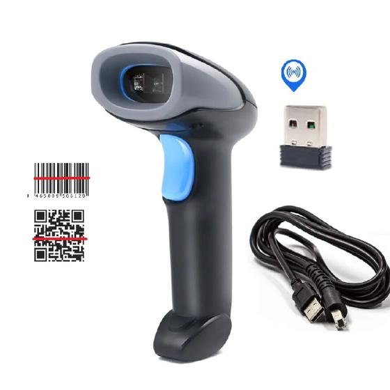 Imagem de Leitor de QR CODE Código de Barras 1D/2D Conexão Sem Fio USB 2.4Ghz Portátil para Comércio 