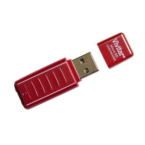 Imagem de Leitor e gravador de cartão micro SD via USB 2.0 Vermelho