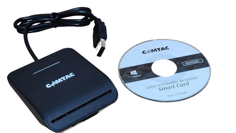 Imagem de Leitor E Gravador De Cartao Smart Card Usb 30541E60-6Fb3-4E 12-899B Preto Comtac