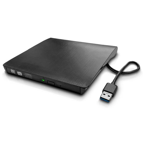 Imagem de Leitor e Gravador de Cd Dvd Externo Via Usb 3.0 Portátil P&P