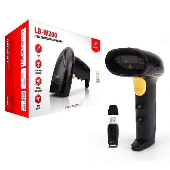 Imagem de Leitores C3Tech Cod Barras S/Fio Lb-W200Bk