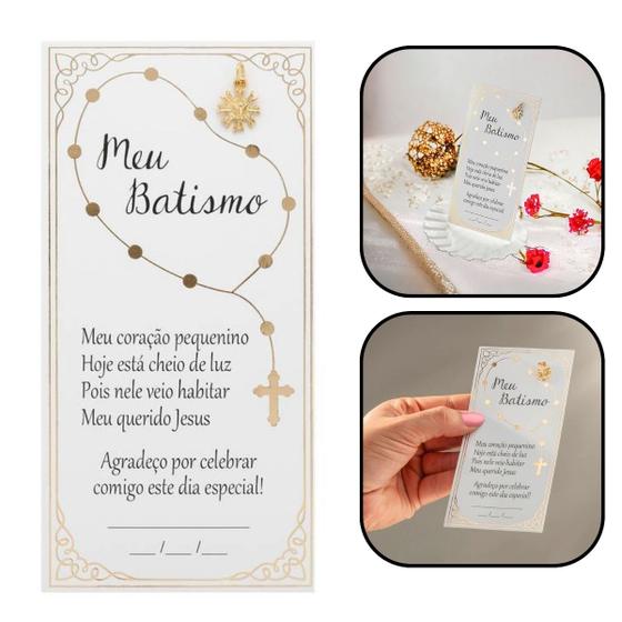 Lembrança Batizado Meu Batismo Cartão com Pingente - FORNECEDOR 1 Imagem de Lembrança Batizado Meu Batismo Cartão com Pingente