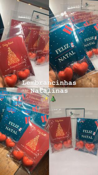 Imagem de Lembrancinha Especial de Natal - saquinho com 2 sabonetes perfumados de coração