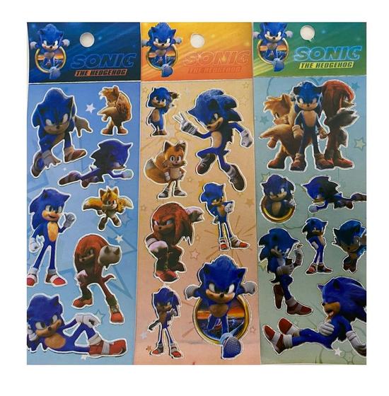 Imagem de Lembrancinha Festa Infantil Sonic adesivos 20 cartelas