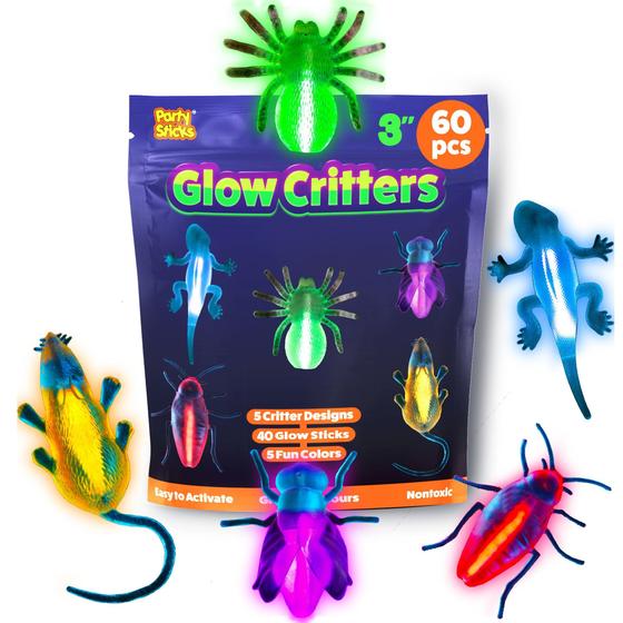 Imagem de Lembrancinhas de festa Glow Sticks, Glow Critters, Halloween, 60 unidades