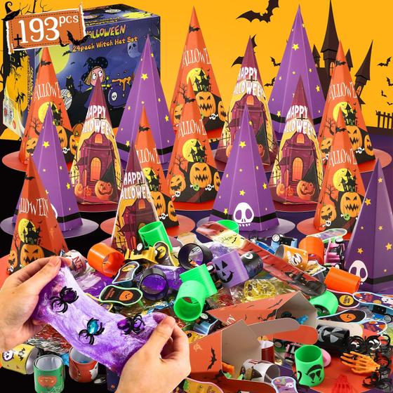 Imagem de Lembrancinhas de Halloween Weceit - 193 Unidades com Chapéu de Bruxa para Crianças
