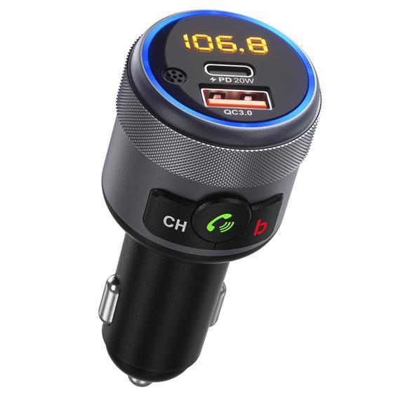 Imagem de LENCENT Car Transmissor FM, sem fio Bluetooth 5.1 Rádio A