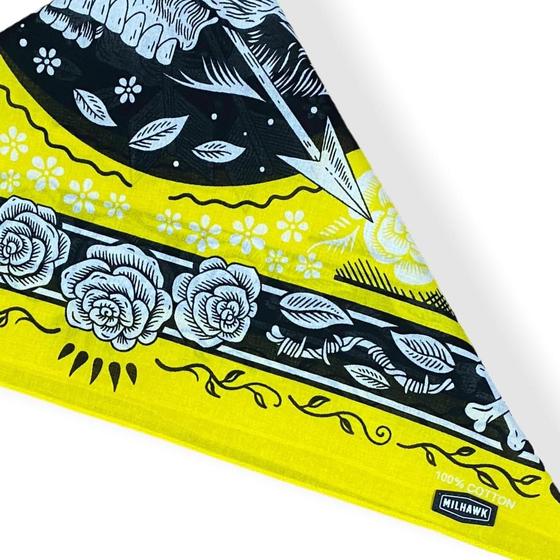 Imagem de Lenço Bandana Preta Caveira Paisley  Moto Rock Harley Custom