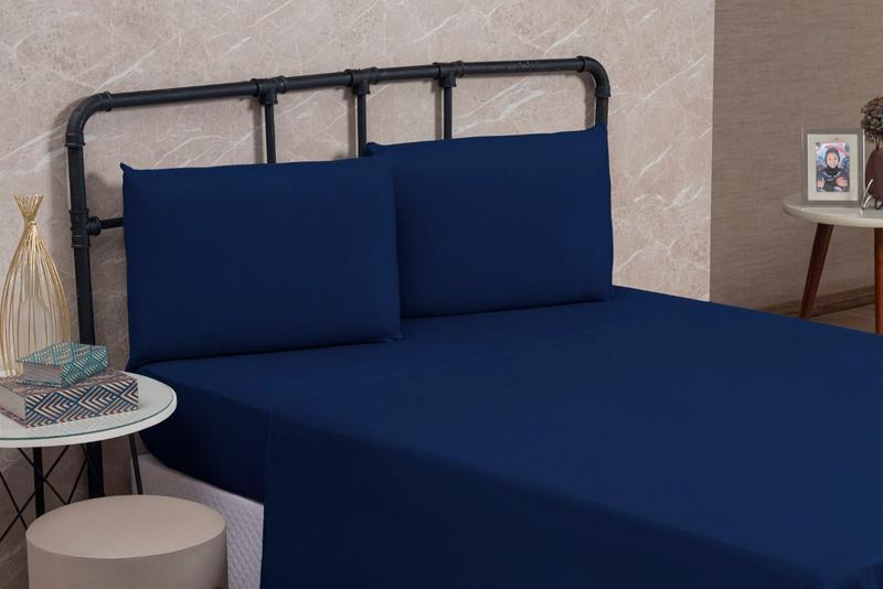 Imagem de Lenço Casal Queen Avulso Liso Com Bainha Sem Elástico Linha BASIC 01 Peça Cama Box Microfibra