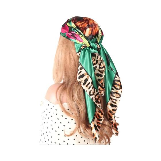 Imagem de Lenço de Seda Luxo Feminino 90x90cm - Verão, Moda, Hijab e Bandana