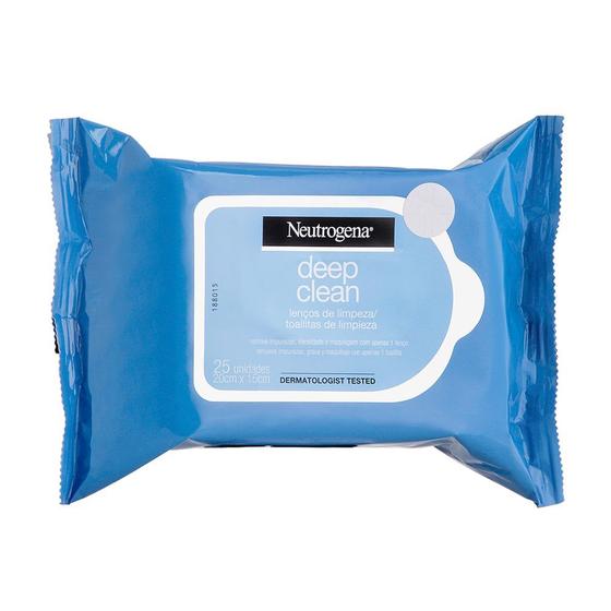 Lenço Demaquilante Neutrogena Deep Clean 25 Unidades Imagem de Lenço Demaquilante Neutrogena Deep Clean 25 Unidades