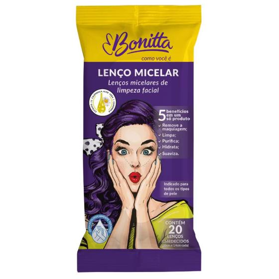Lenço Micelar Limpeza Facial Multi Benefícios Linha Bonitta Menor preço em Lenço Micelar Limpeza Facial Multi Benefícios Linha Bonitta