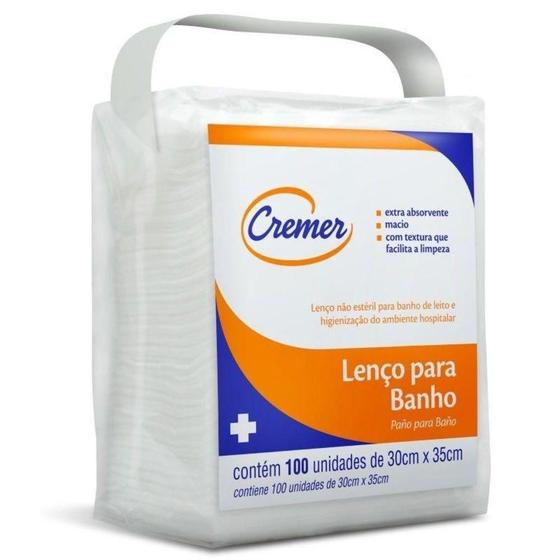 Imagem de Lenço Para Banho 30cm x 35cm Cremer - Pcte/100 Un.