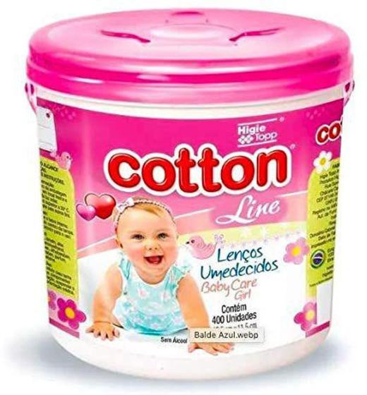 Imagem de Lenco umed cotton balde rosa 400un