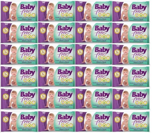 Imagem de Lenço Umedecido Baby Free 24 Pacotes c/ 50 un.(1200 lenços)