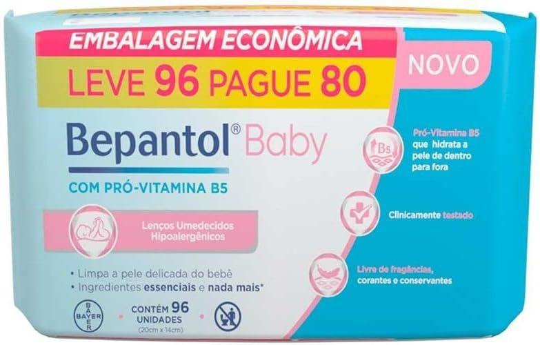 Imagem de Lenço Umedecido Bepantol Baby Hipoalergênico com Pró Vitamina B5 Sem Fragrância 96 unidades