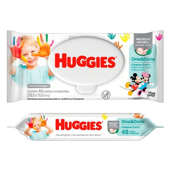 Imagem de Lenço umedecido huggies one & done 48 unidades