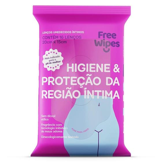 Lenço Umedecido Íntimo Feminino Free Wipes - 16 Lenços - Lenço ...