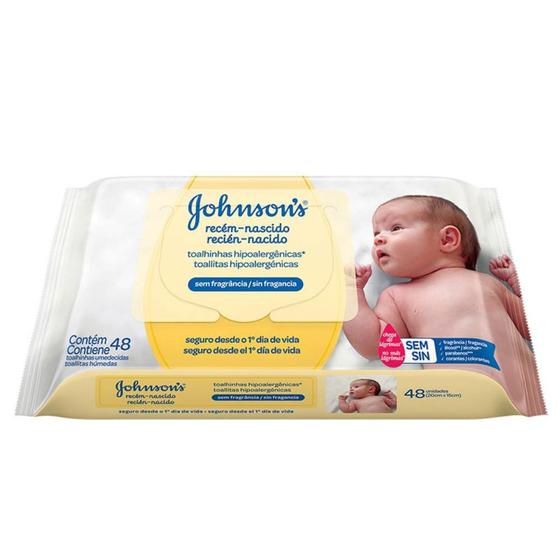 Imagem de Lenço umedecido johnson's recém-nascido com 48 unidades