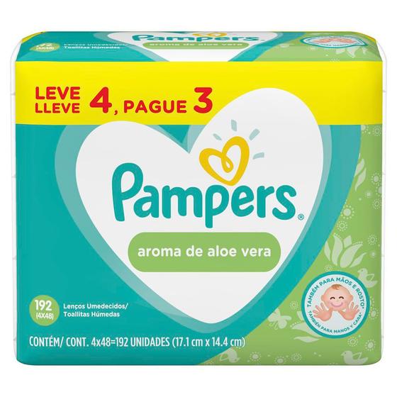 Imagem de Lenço Umedecido Pampers Aloe Vera 48 Unidades Cada Leve 4 Pague 3