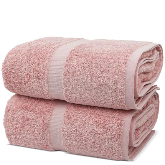 Imagem de Lençóis de banho Chakir Turkish Linens 100% algodão rosa (90x180cm)