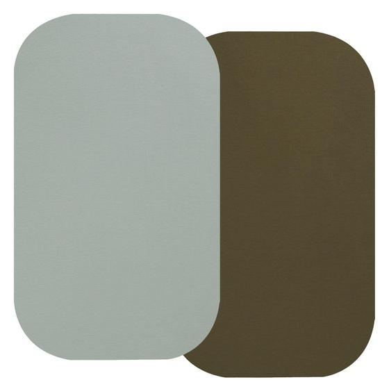Imagem de Lençóis de Berço Onacosht 100% Algodão Orgânico - Pacote com 2 Unidades (Olive/Sálvia)
