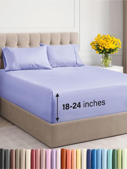 Imagem de Lençóis de cama CGK Unlimited Extra Deep Pocket King Lavender