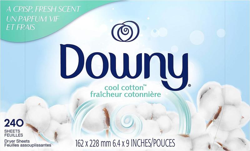 Imagem de Lençóis para secar roupa e amaciante de roupas de algodão Downy Cool 240 ct