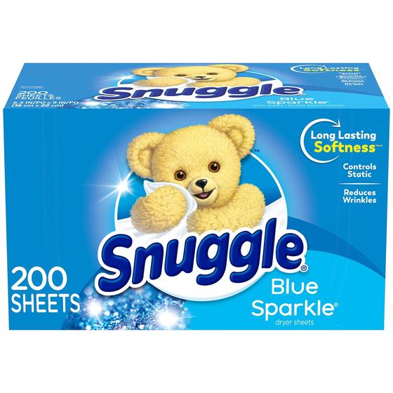 Imagem de Lençóis Secadores Snuggle Amaciante Blue Sparkle - Pacote com 200 Unidades