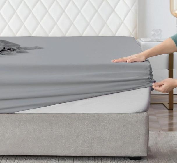 Imagem de Lençol Avulso Com Elástico Percal 180 Fios Cama Queen