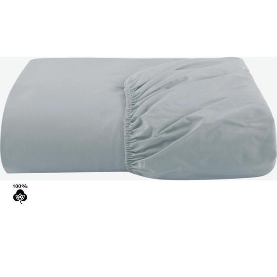 Imagem de Lençol Avulso Com Elástico Queen Size 100% Algodão Percal 200 Fios Colchão Até 40cm De Altura