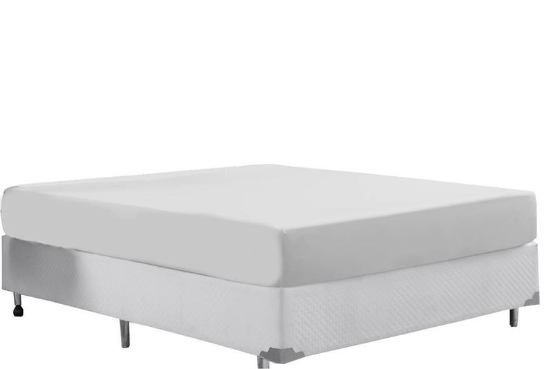Imagem de Lençol Avulso King 400 Fios Com Elástico Branco Barato