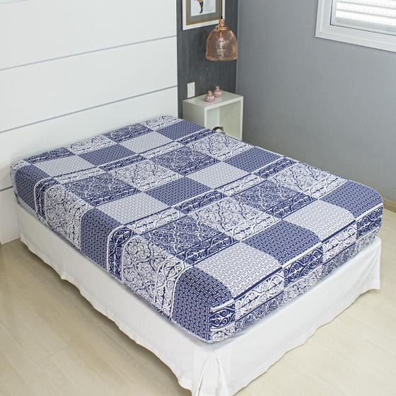 Imagem de Lençol Avulso Queen Estampado COZZILAR - Malha 100% Algodão com Elástico, Conforto e Ajuste Perfeito