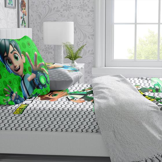 Imagem de Lençol Ben 10 Casal Comum De Elástico +2 Fronhas +1 Almofada