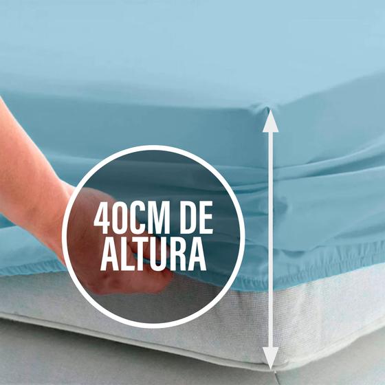 Imagem de Lençol cama Casal Avulso 400 Fios 40cm Altura 100 algodao com elastico