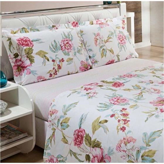 Lençol Cama Casal Queen Avulso Com Elástico Estampado Menor preço em Lençol Cama Casal Queen Avulso Com Elástico Estampado