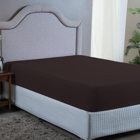 Imagem de Lençol Cama King Size com Elástico 400 Fios Avulso Toque Macio Lindo