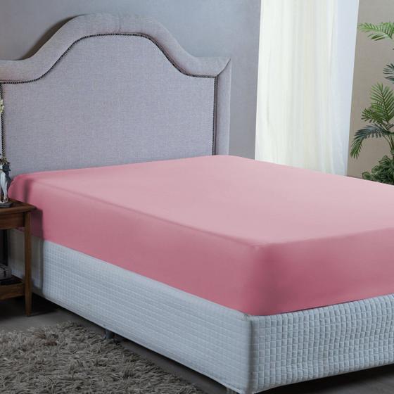 Imagem de Lençol Cama King Size com Elástico 400 Fios Avulso Toque Macio Lindo