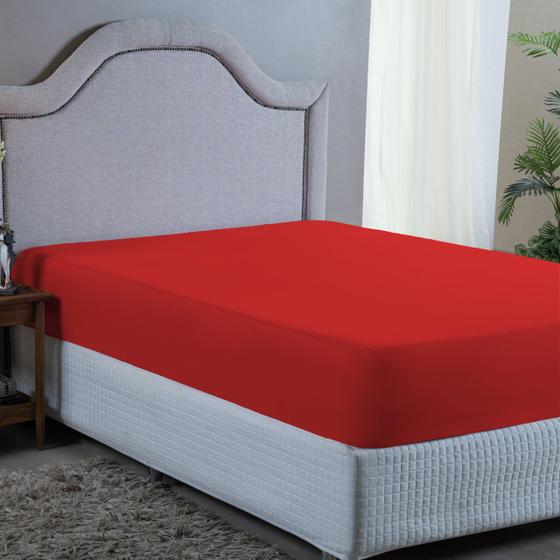 Imagem de Lençol Cama Queen Size com Elástico 400 Fios Avulso Toque Macio Lindo